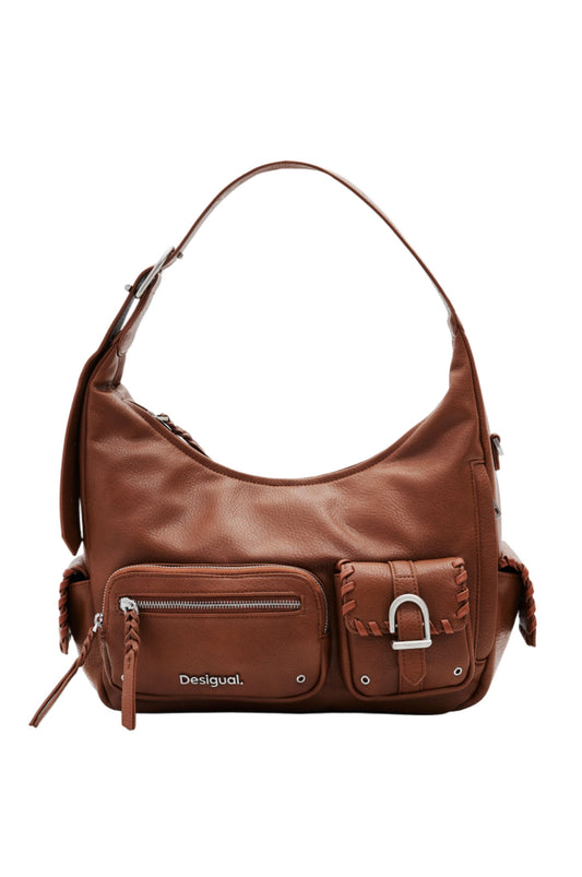 Desigual Brown L Pockets Shoulder Bag