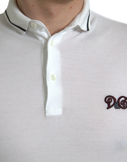 Dolce & Gabbana White Logo Polo Shirt