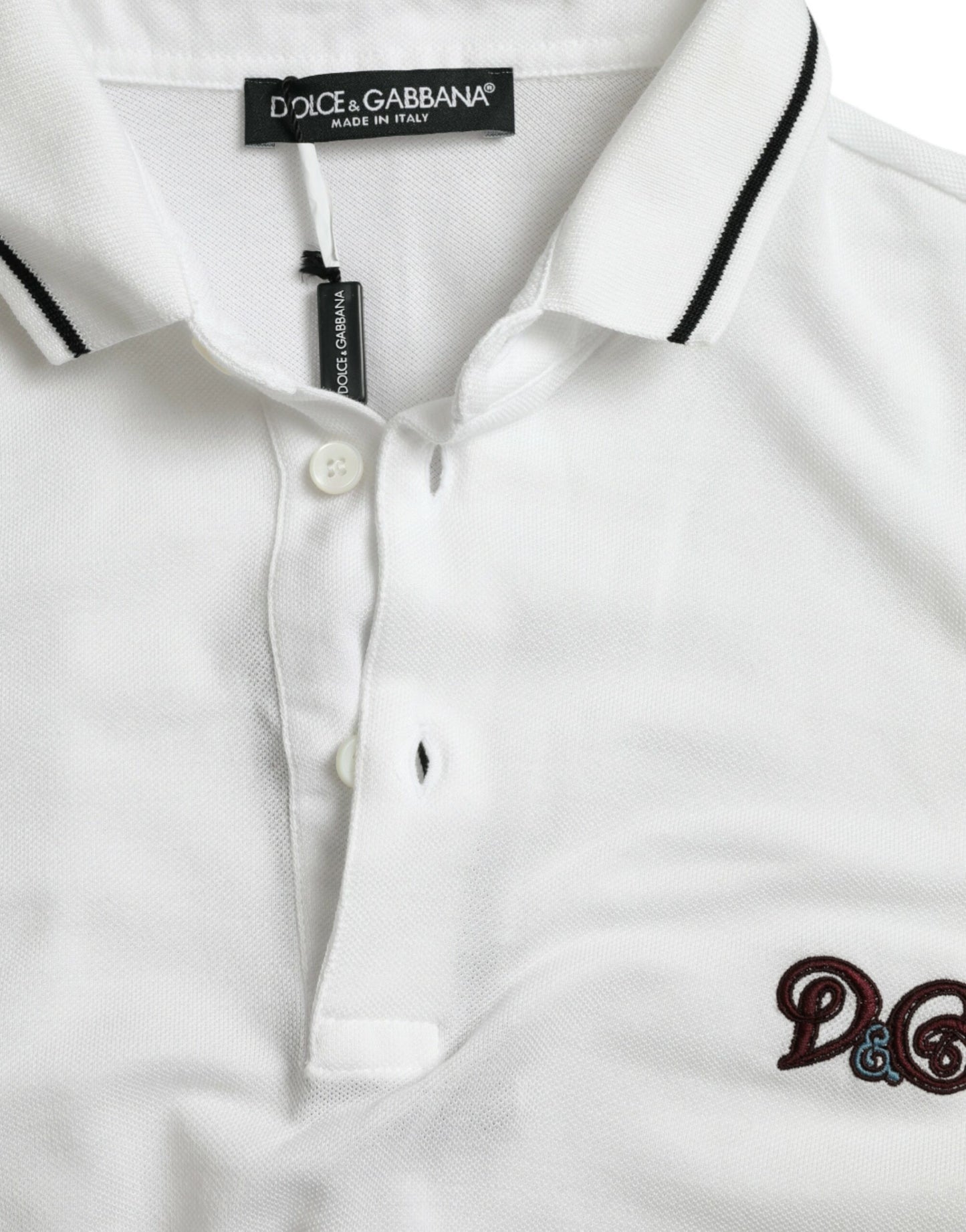 Dolce & Gabbana White Logo Polo Shirt
