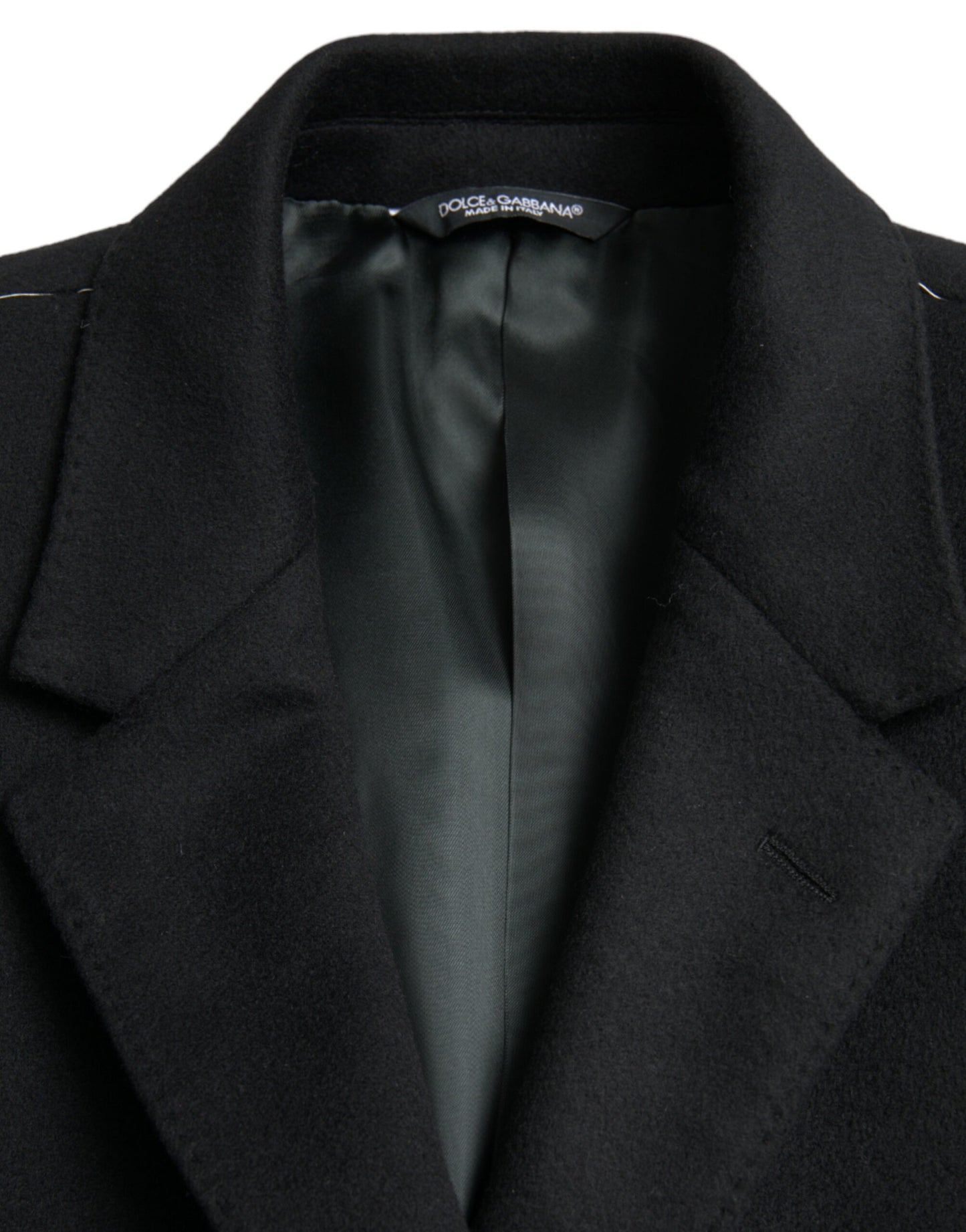 Dolce & Gabbana Black Wool Cashmere Coat