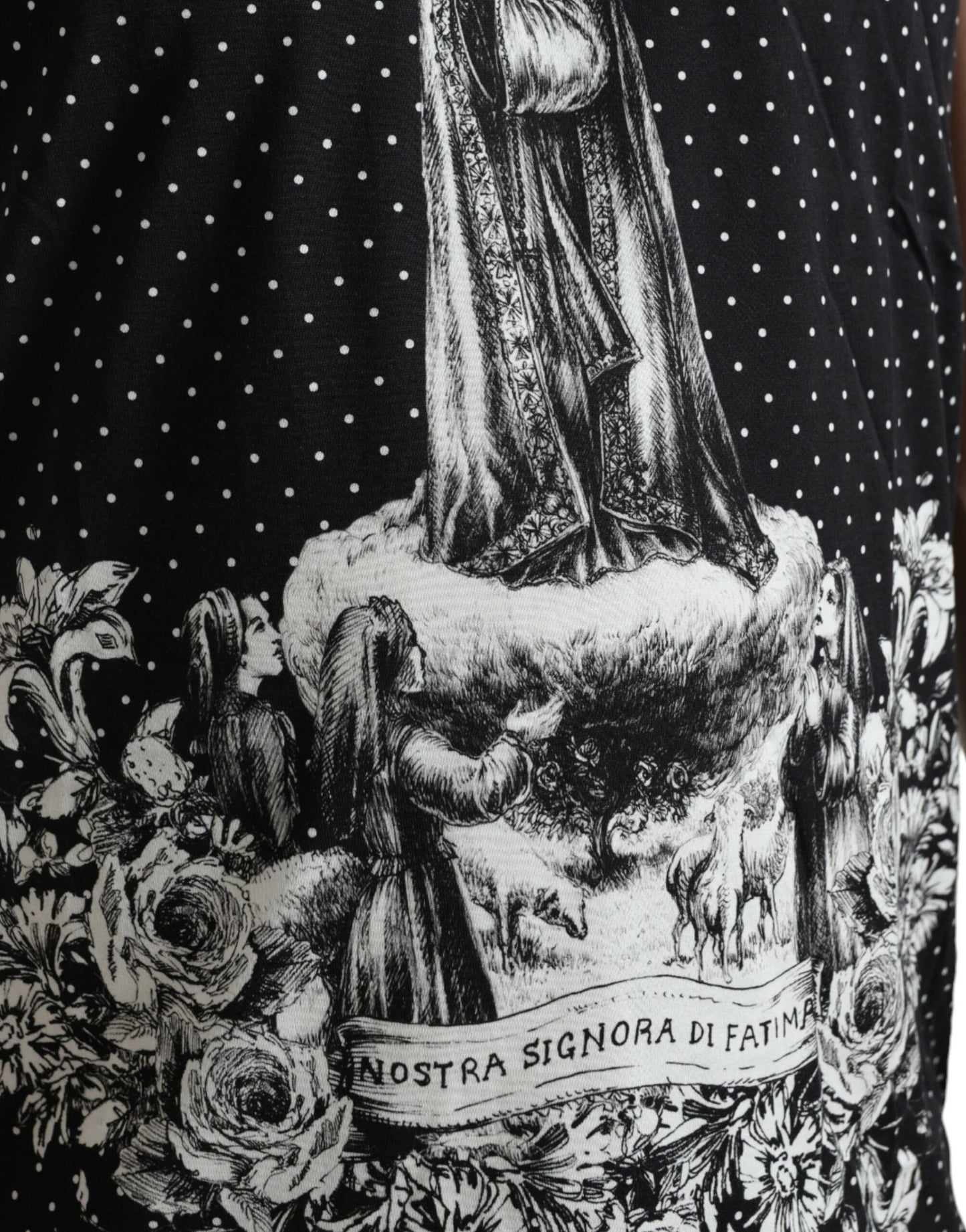 Dolce & Gabbana Black White Nostra Signora di Fatima Tank T-shirt