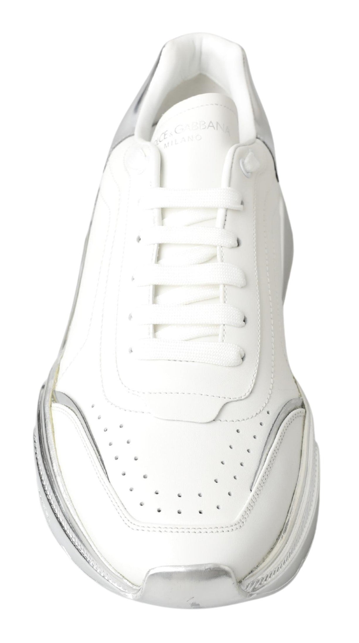 Dolce & Gabbana White Leather Sports DAYMASTER Sneakers Shoes