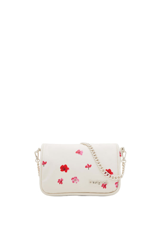 Desigual White S Padded Floral Crossbody Bag