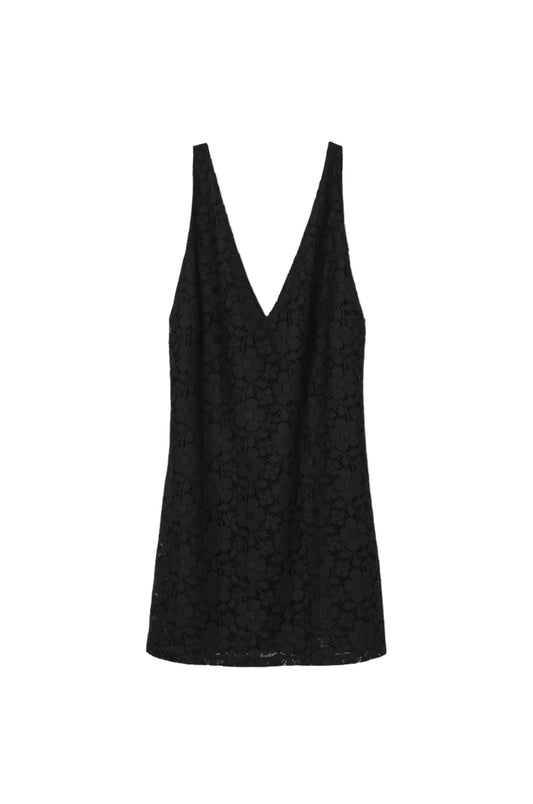 Desigual Black Floral Lace Mini Dress