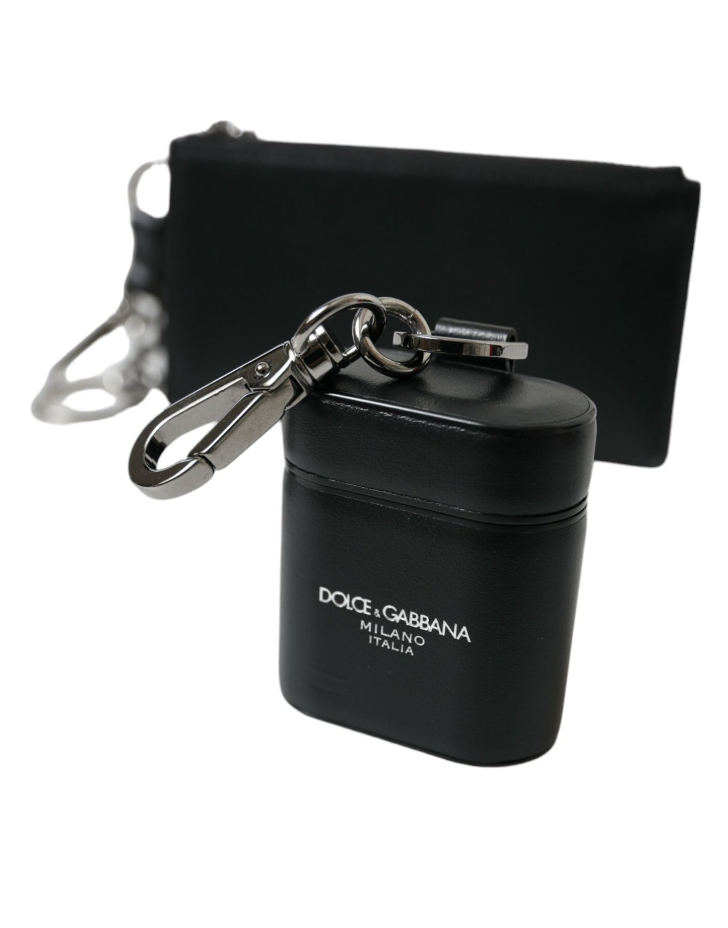 Dolce & Gabbana Black Leather Wallet and AirPods Case