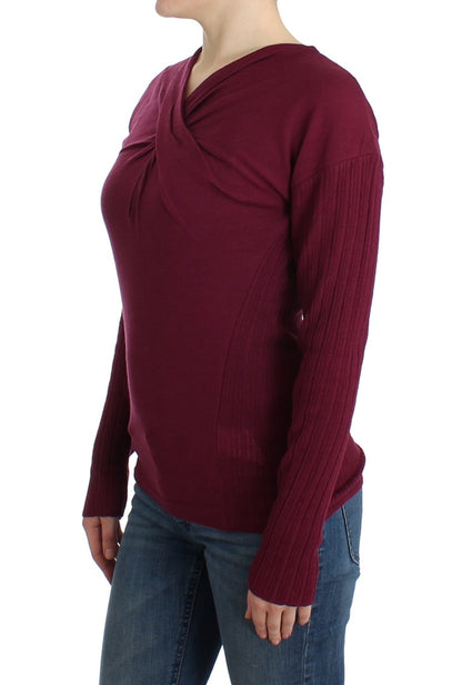 Cavalli Purple knitted wool sweater